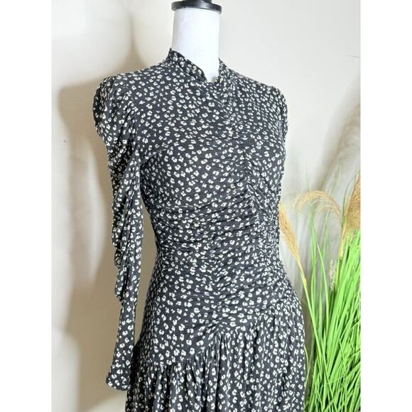 Rebecca Taylor Coquette Cottagecore Wool Dress Turtleneck Ruch Longsleeve Medium - Picture 6 of 11